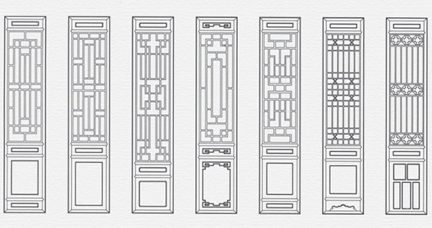 龙门镇常用中式仿古花窗图案隔断设计图